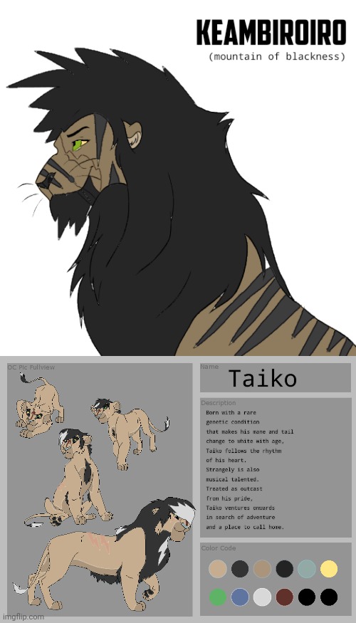 Just two Lion King OCs, one's a liger (part lion, part tiger) and the other just a lion. | made w/ Imgflip meme maker