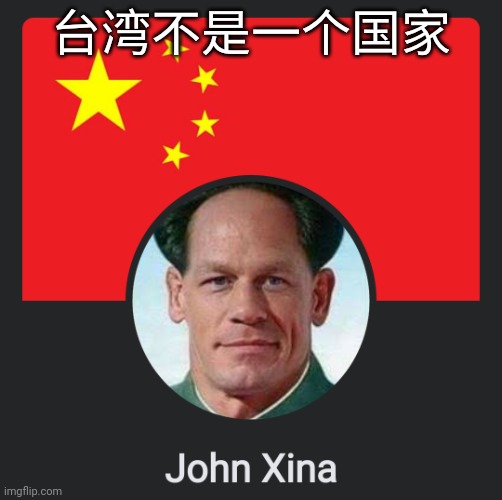 John Xina | 台湾不是一个国家 | image tagged in john xina | made w/ Imgflip meme maker