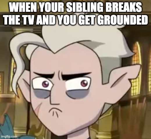 When life gives you lemons... | WHEN YOUR SIBLING BREAKS THE TV AND YOU GET GROUNDED | image tagged in the owl house,pain | made w/ Imgflip meme maker