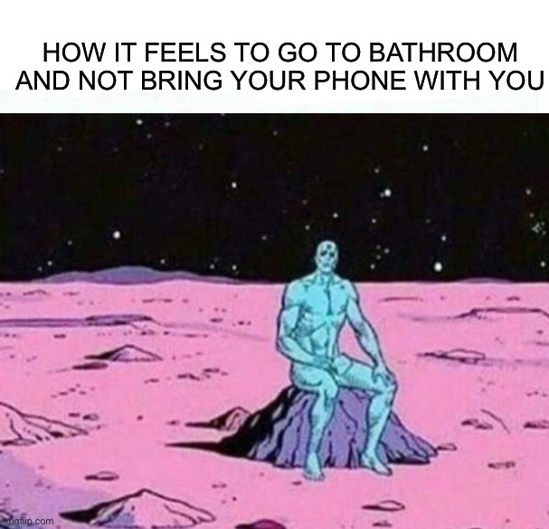 Have you ever done this? ;P | HOW IT FEELS TO GO TO BATHROOM AND NOT BRING YOUR PHONE WITH YOU | image tagged in memes,funny,relatable memes,phone,bathroom,lmao | made w/ Imgflip meme maker