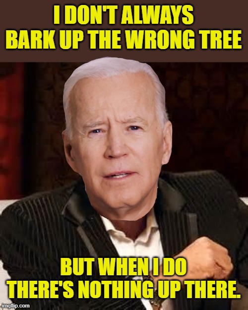I DON'T ALWAYS BARK UP THE WRONG TREE BUT WHEN I DO THERE'S NOTHING UP THERE. | image tagged in dos equis guy awesome | made w/ Imgflip meme maker