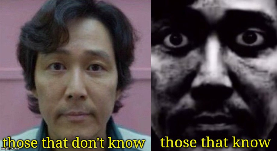 Insanity | those that don't know; those that know | image tagged in squid game,memes | made w/ Imgflip meme maker