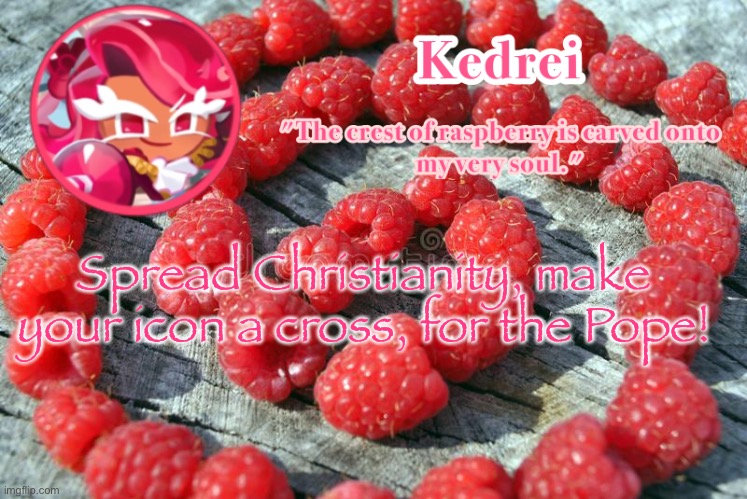 I | Spread Christianity, make your icon a cross, for the Pope! | image tagged in i | made w/ Imgflip meme maker