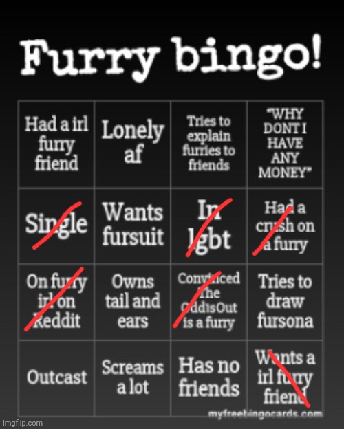 Here's an update | image tagged in furry bingo,furry,furries,single,bingo | made w/ Imgflip meme maker