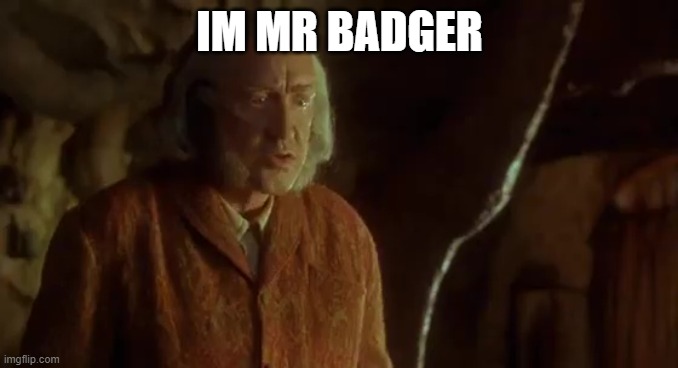 Andrew the Bader | IM MR BADGER | image tagged in andrew the bader | made w/ Imgflip meme maker