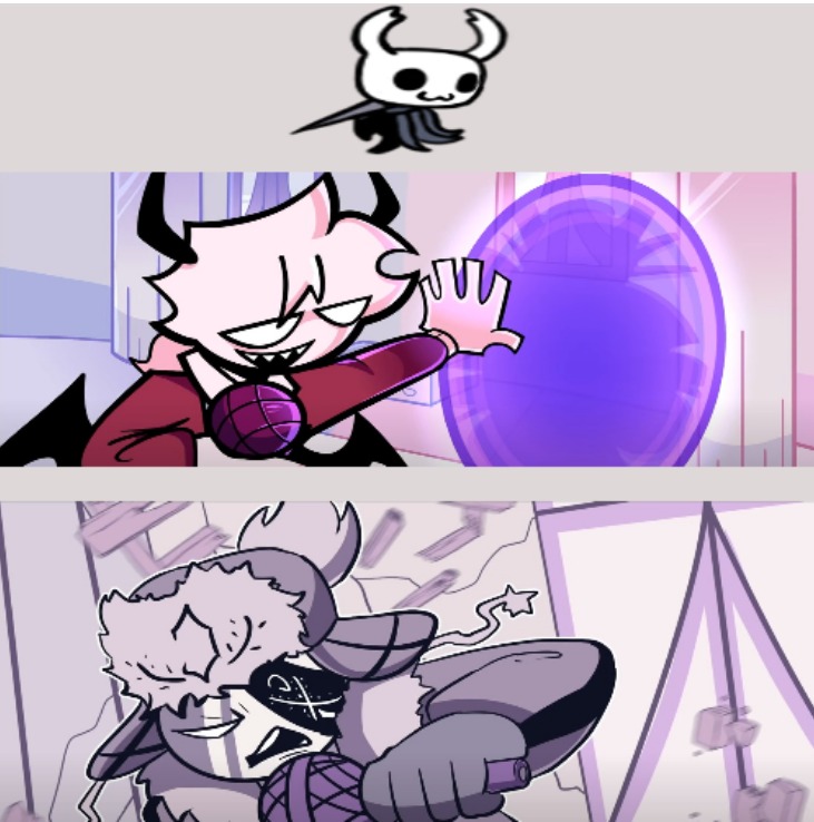 High Quality Snotty Boy Glow Up but it's Hollow Knight and FNF Mid-Fight Mass Blank Meme Template