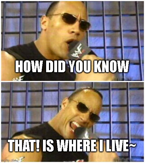 The Rock It Doesn't Matter Meme | HOW DID YOU KNOW THAT! IS WHERE I LIVE~ | image tagged in memes,the rock it doesn't matter | made w/ Imgflip meme maker