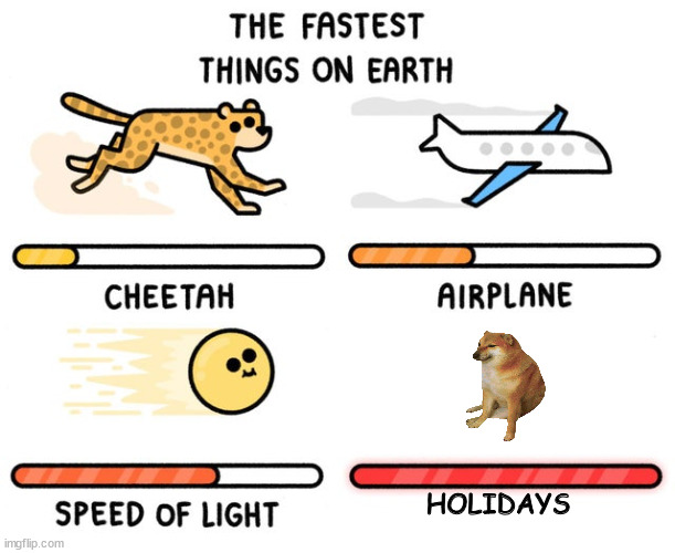 fastest thing possible | HOLIDAYS | image tagged in fastest thing possible | made w/ Imgflip meme maker