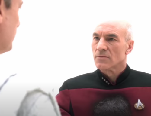 High Quality Dead Picard talking to Q. Blank Meme Template