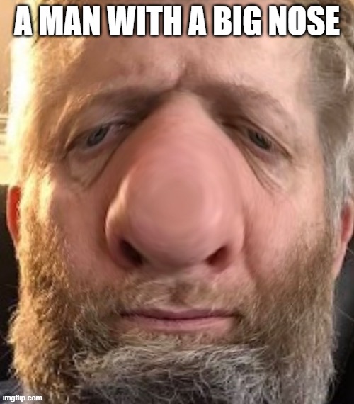 Man | A MAN WITH A BIG NOSE | image tagged in man | made w/ Imgflip meme maker