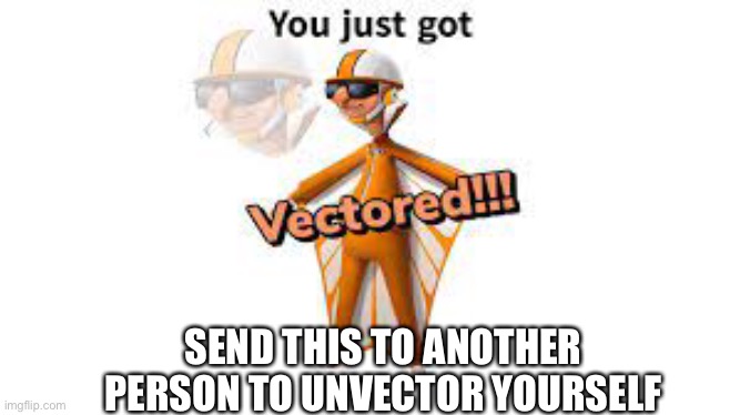 You just got vectored | SEND THIS TO ANOTHER PERSON TO UNVECTOR YOURSELF | image tagged in you just got vectored,vector,hehe boi,why are you reading this,oop | made w/ Imgflip meme maker