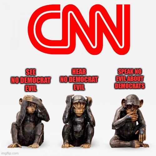 Three “not so wise” little monkeys… | HEAR NO DEMOCRAT EVIL; SPEAK NO EVIL ABOUT DEMOCRATS; SEE NO DEMOCRAT EVIL | image tagged in three monkeys | made w/ Imgflip meme maker