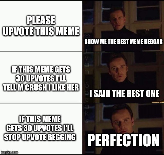 The real meme beggar | PLEASE UPVOTE THIS MEME; SHOW ME THE BEST MEME BEGGAR; IF THIS MEME GETS 30 UPVOTES I'LL TELL M CRUSH I LIKE HER; I SAID THE BEST ONE; IF THIS MEME GETS 30 UPVOTES I'LL STOP UPVOTE BEGGING; PERFECTION | image tagged in show me the real | made w/ Imgflip meme maker