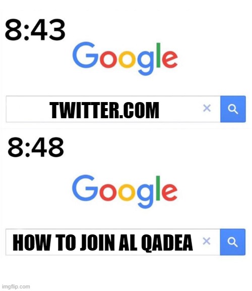 sorry | TWITTER.COM; HOW TO JOIN AL QADEA | image tagged in google before after | made w/ Imgflip meme maker