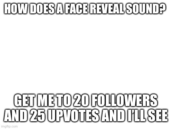 Life go brr | HOW DOES A FACE REVEAL SOUND? GET ME TO 20 FOLLOWERS AND 25 UPVOTES AND I’LL SEE | image tagged in blank white template | made w/ Imgflip meme maker