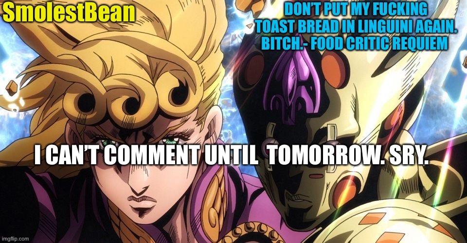 That sucks. | I CAN’T COMMENT UNTIL  TOMORROW. SRY. | made w/ Imgflip meme maker