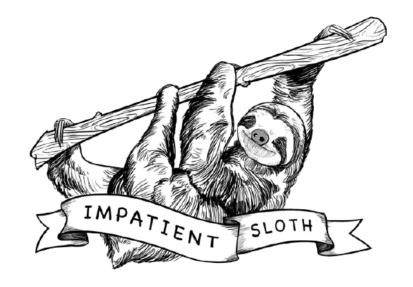 Impatient sloth transparent Blank Meme Template