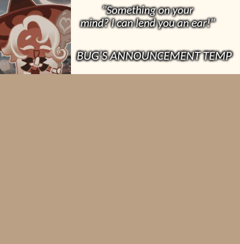 Bug's Announcement Temp Blank Meme Template