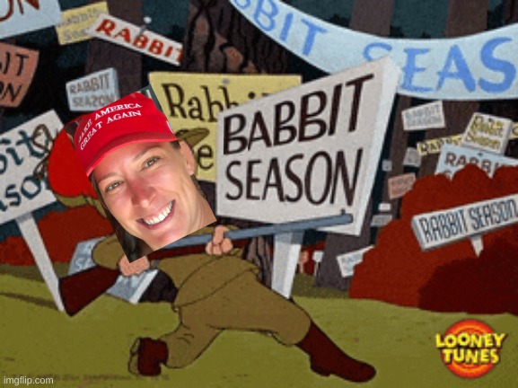 kill da wabbit! | image tagged in kill the wabbit,bugs bunny,ashli babbitt,stupid people,darwin,january 6 | made w/ Imgflip meme maker