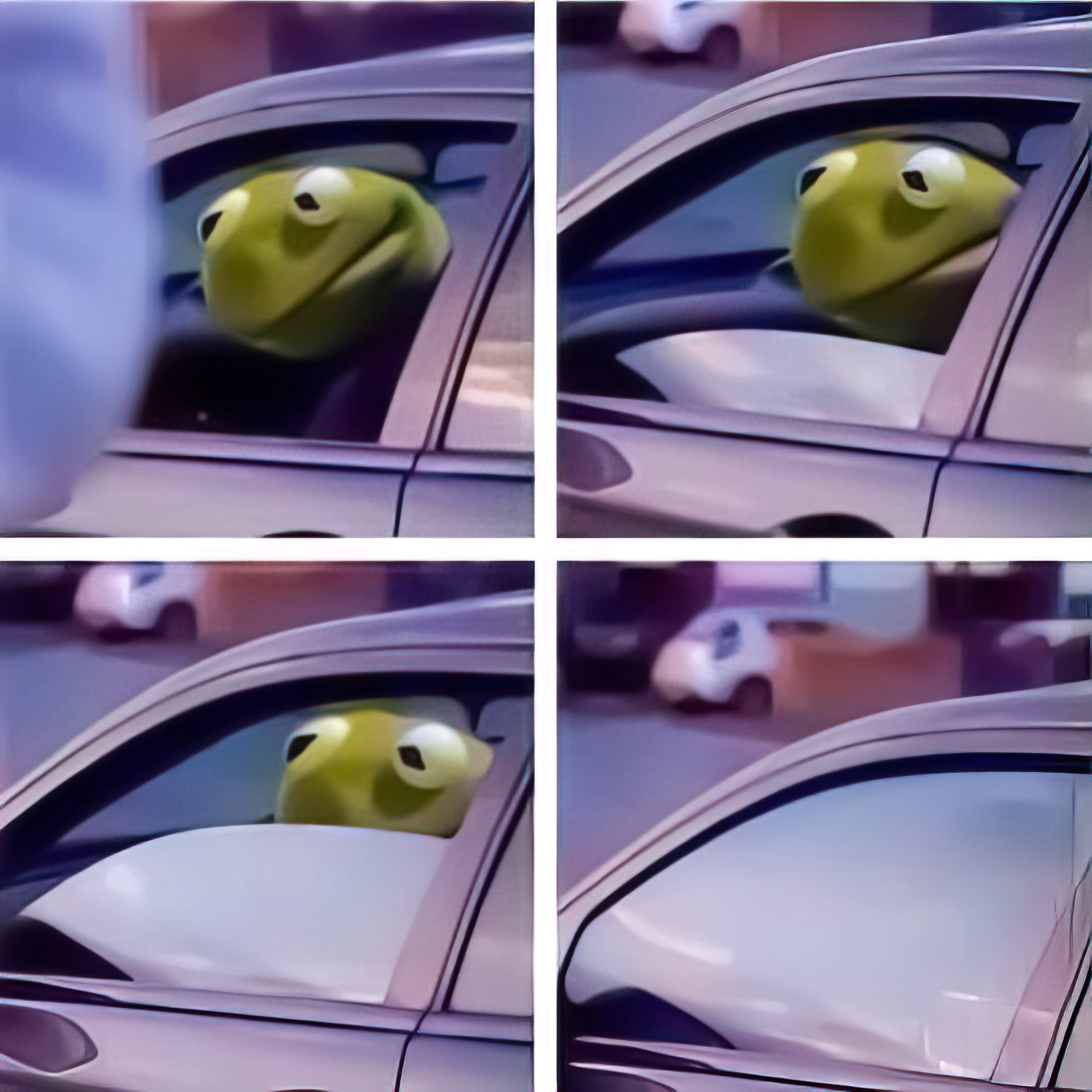 High Quality Kermit rolling up window Blank Meme Template