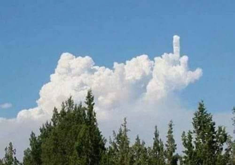 Sky Cloud Finger God Blank Meme Template