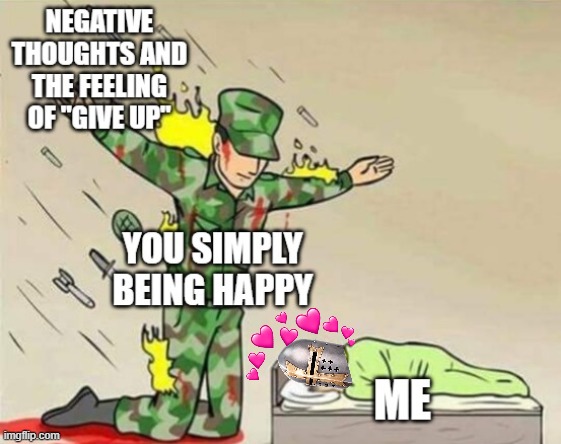 thank you <3 | image tagged in soldier protecting sleeping child,crusader,wholesome | made w/ Imgflip meme maker
