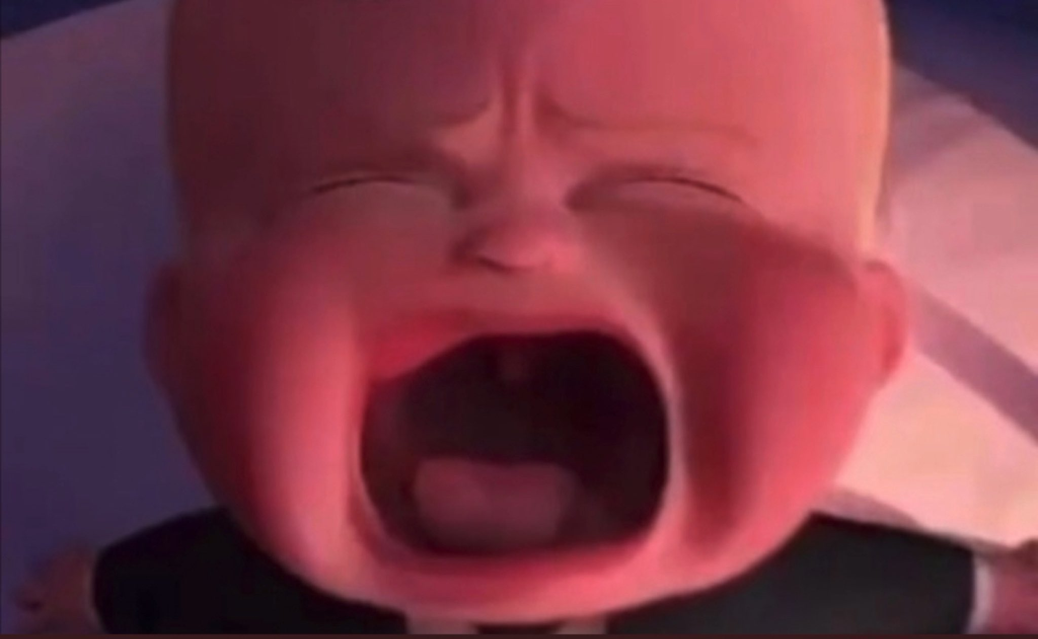 High Quality Boss Baby Scream Blank Meme Template