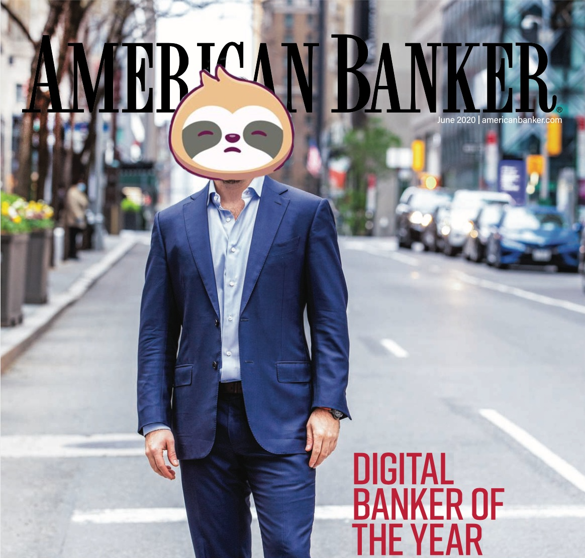High Quality sloth digital banker of the year Blank Meme Template