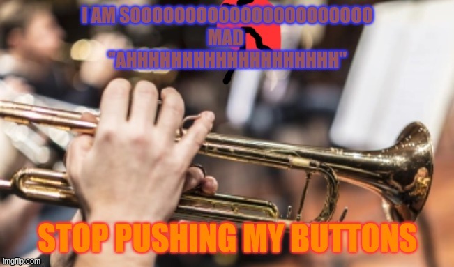 Stop pushing my buttons!!!! | image tagged in trumpet | made w/ Imgflip meme maker
