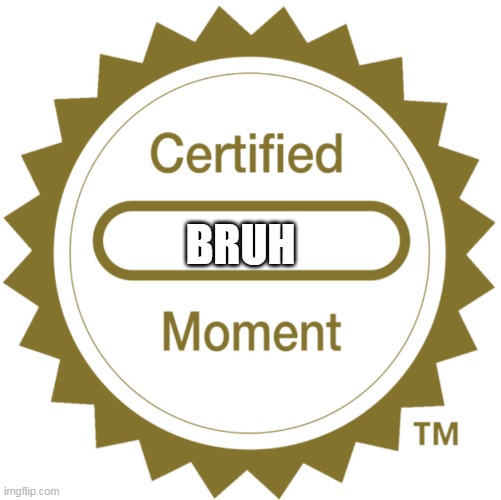 Certified Moment | BRUH | image tagged in certified moment | made w/ Imgflip meme maker