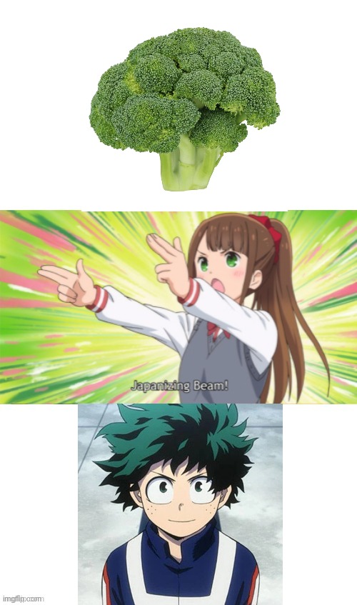 Le broccoli | image tagged in anime japanizing beam | made w/ Imgflip meme maker