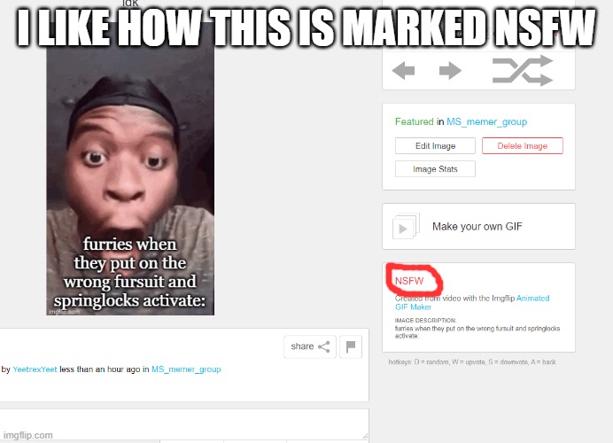 I LIKE HOW THIS IS MARKED NSFW | made w/ Imgflip meme maker