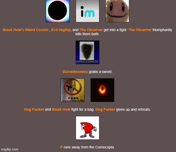 of course black hole's weird cousin dies first | made w/ Imgflip meme maker