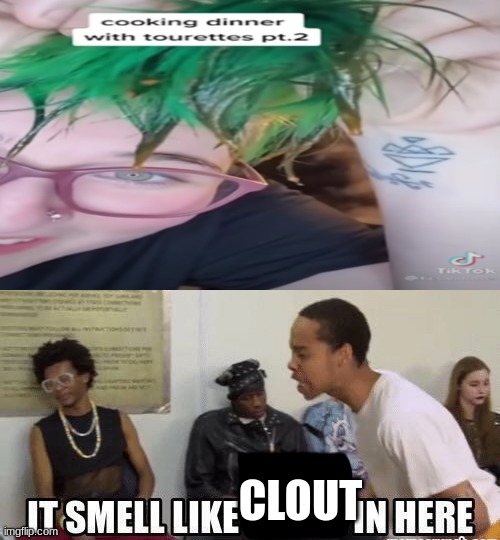 Don't trust her... | CLOUT | image tagged in it smell like bitch in here,memes,clout,tiktok | made w/ Imgflip meme maker
