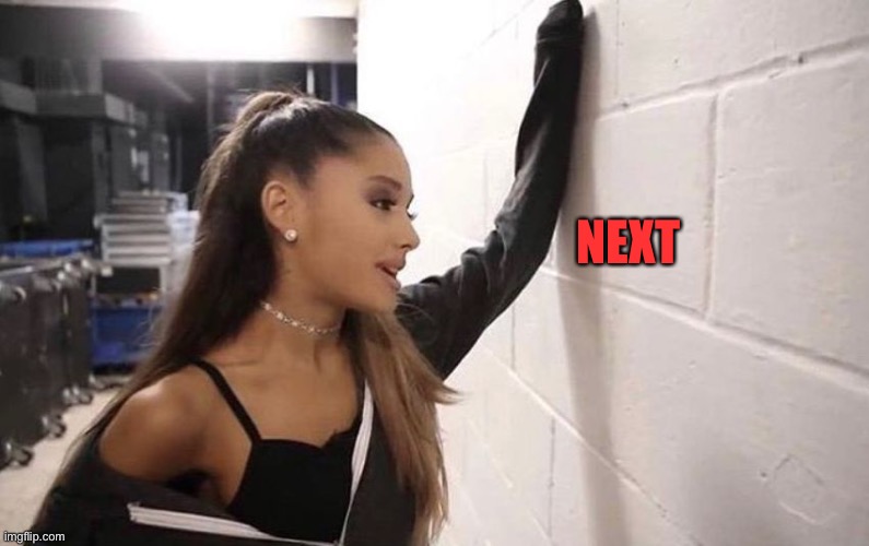 Ariana Grande Wall | NEXT | image tagged in ariana grande wall | made w/ Imgflip meme maker