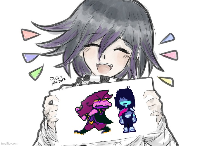 GOD DAMMIT KRIS | image tagged in kokichi holding blank sign | made w/ Imgflip meme maker