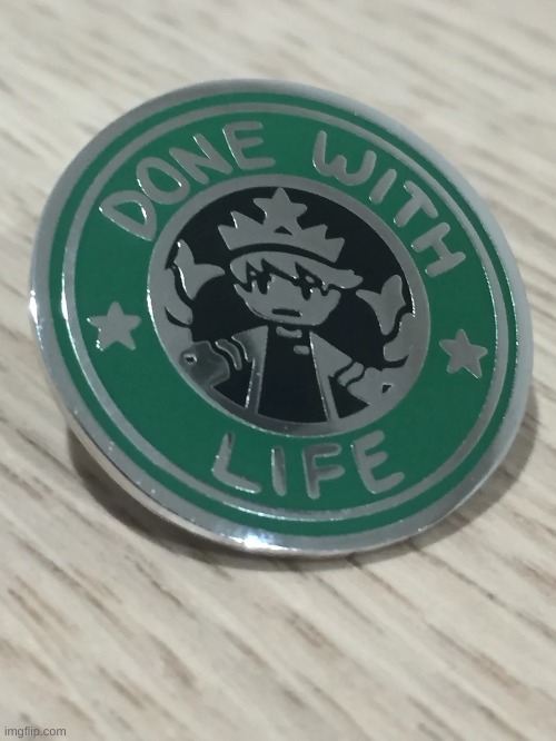 soaporsalad done with life pin | made w/ Imgflip meme maker