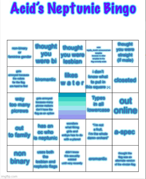 Neptunic bingo Blank Meme Template