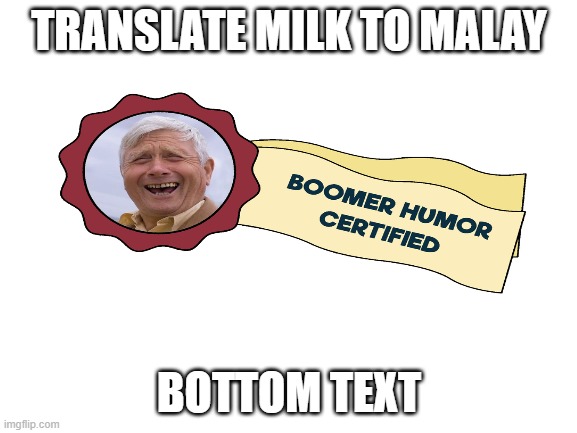 TRANSLATE MILK TO MALAY; BOTTOM TEXT | image tagged in google translate | made w/ Imgflip meme maker