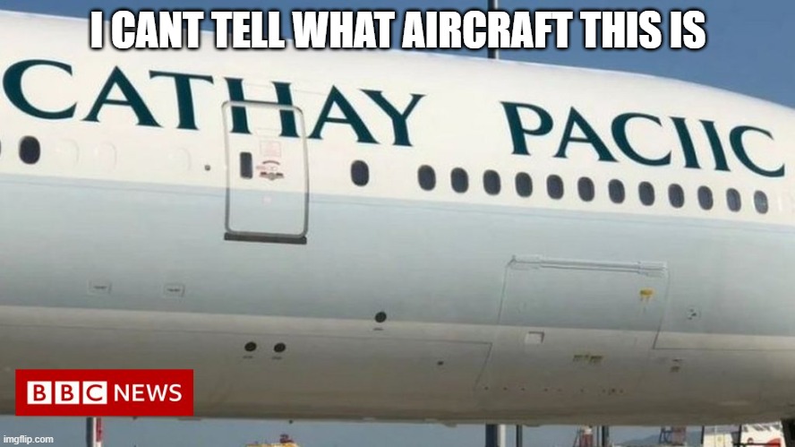 CATHAY PACIIC | I CANT TELL WHAT AIRCRAFT THIS IS | image tagged in cathay paciic | made w/ Imgflip meme maker