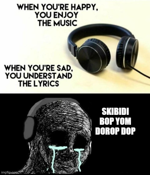 Understand The Lyrics | SKIBIDI BOP YOM DOROP DOP | image tagged in understand the lyrics | made w/ Imgflip meme maker