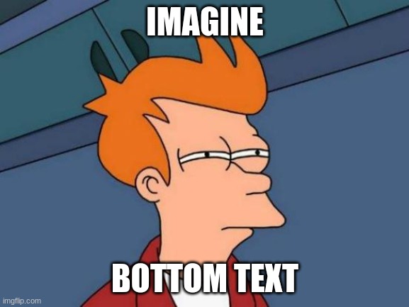Futurama Fry | IMAGINE; BOTTOM TEXT | image tagged in memes,futurama fry | made w/ Imgflip meme maker