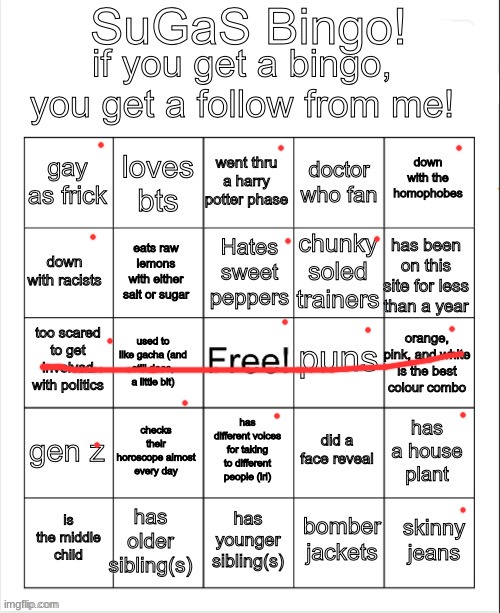 SuGaS Bingo! | image tagged in sugas bingo | made w/ Imgflip meme maker