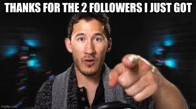 thanks for the 2 followers | THANKS FOR THE 2 FOLLOWERS I JUST GOT | image tagged in markiplier pointing | made w/ Imgflip meme maker