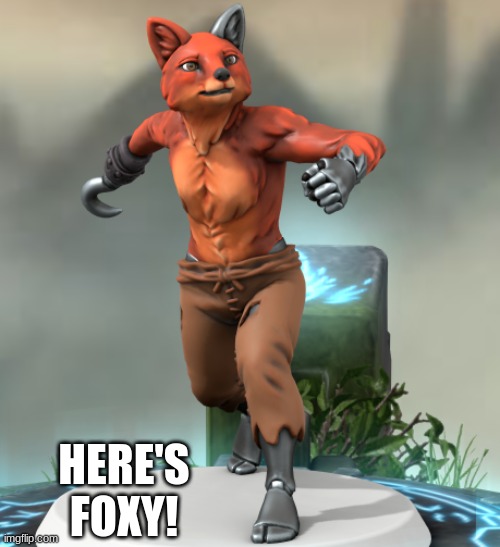 another fnaf hero forge i made | HERE'S FOXY! | image tagged in fnaf | made w/ Imgflip meme maker