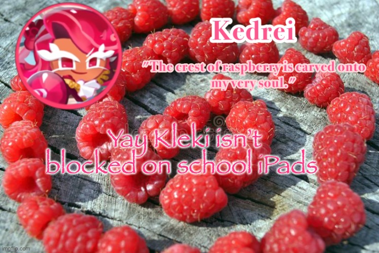 I | Yay Kleki isn’t blocked on school iPads | image tagged in i | made w/ Imgflip meme maker