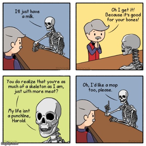 Skeleton | image tagged in comics/cartoons,comics,comic,skeletons,skeleton,bar | made w/ Imgflip meme maker
