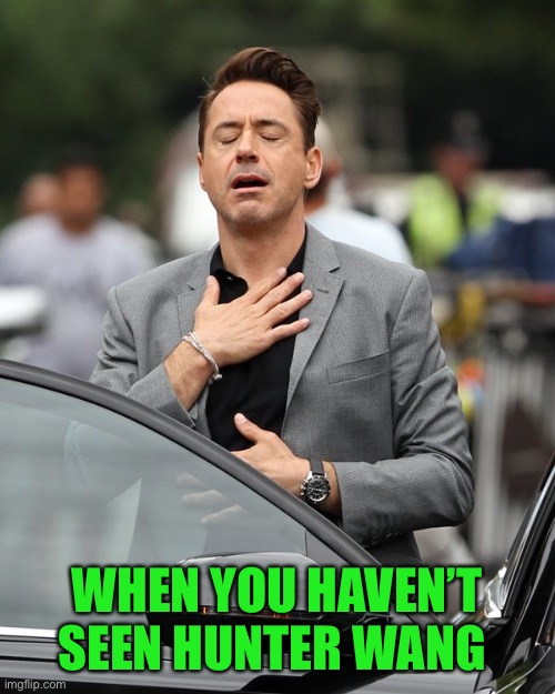 Relief | WHEN YOU HAVEN’T SEEN HUNTER WANG | image tagged in relief | made w/ Imgflip meme maker