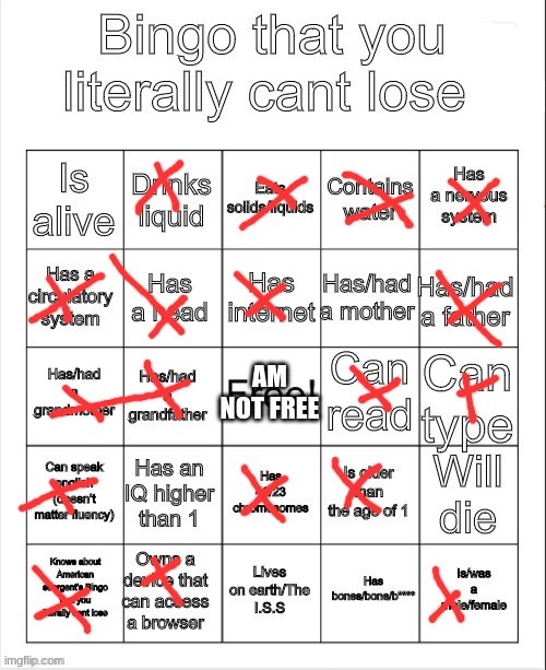 no title needed | AM NOT FREE | image tagged in mwhaha | made w/ Imgflip meme maker