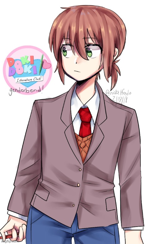 Genderbend Monika | made w/ Imgflip meme maker